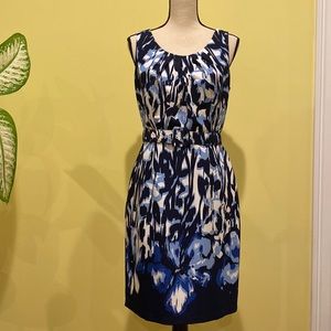 ROULETTE sleeveless summer spring floral dress size 10, Blue/white